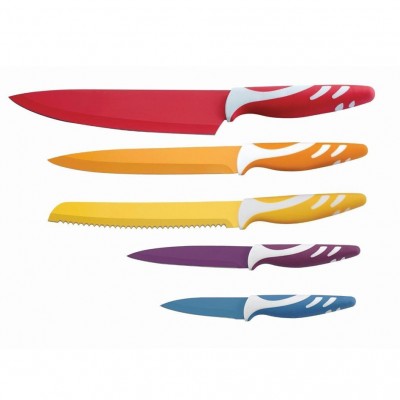 5 PCS Non-Stick Titanium Kitchen Knife Set