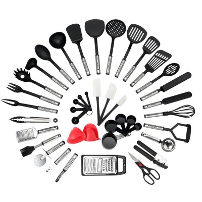 42 Piece Household Stainless Steel And Nylon Kitchen Plastic Utensils -nylon kitchen utensil set