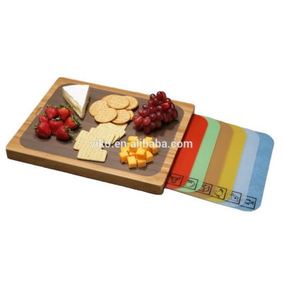 Bamboo Cutting Board with 7 Removable Cutting Mats